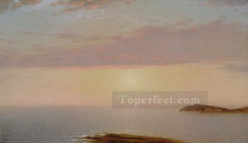風景 Painting - ジョン・フレデリック・ケンセット夕日の海の風景